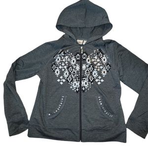RODS Rod's Western Wear Embellished Soft Fleece Hoodie Hooded Jacket sz L